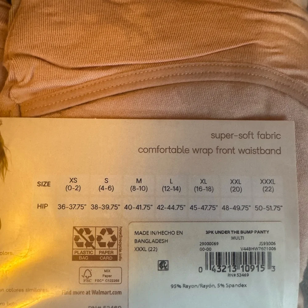 NWT! 3 Pack Joyspun Maternity Panty –  (Under-Belly) XXXL (22) - Picture 2 of 3